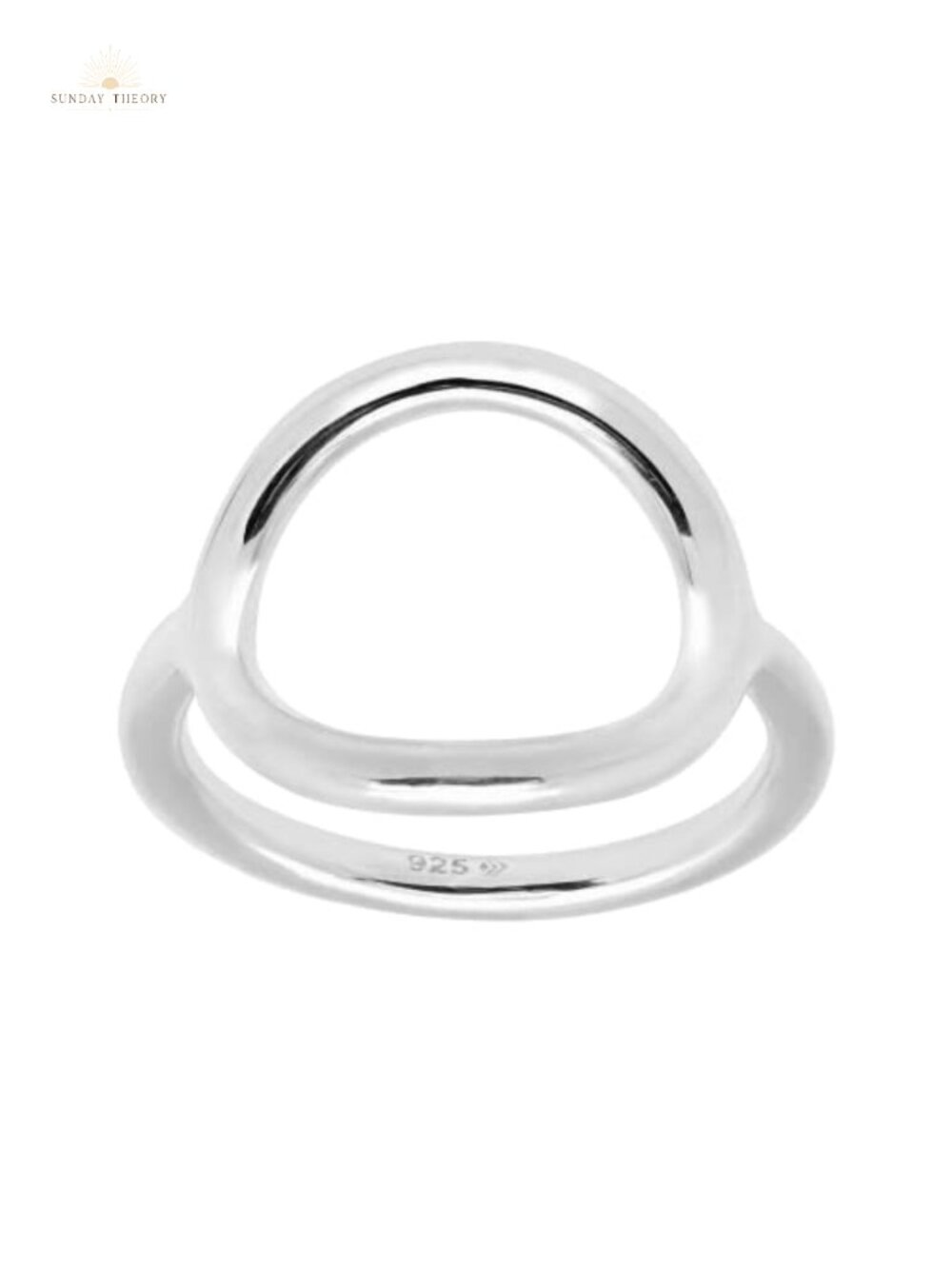 Sterling Silver Karma Ring Open Circle Band Statement Jewelry